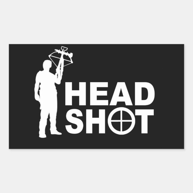 Sticker Rectangulaire Chasseur de zombie avec arc-en-ciel (Devant)