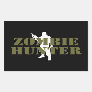 STICKER RECTANGULAIRE CHASSEUR DE ZOMBIE- ZOMBIE