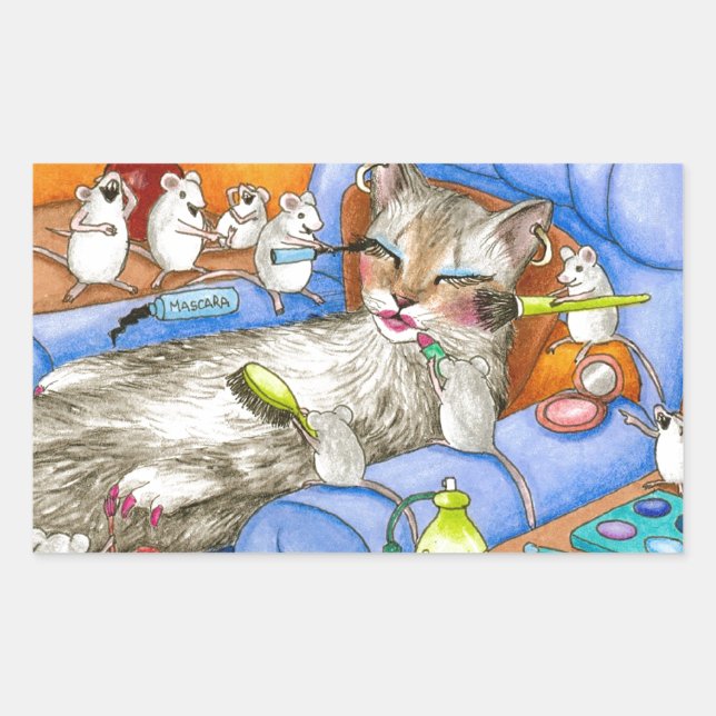 Sticker Rectangulaire Chat 388 (Devant)