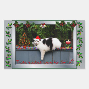 Sticker Rectangulaire Chat amateur de biscuits