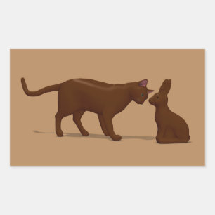 Sticker Rectangulaire Chat au Chocolat