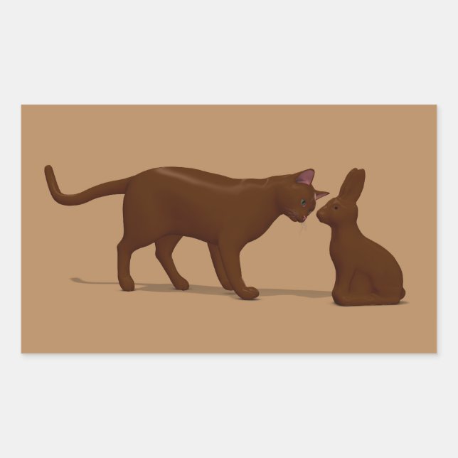 Sticker Rectangulaire Chat au Chocolat (Devant)