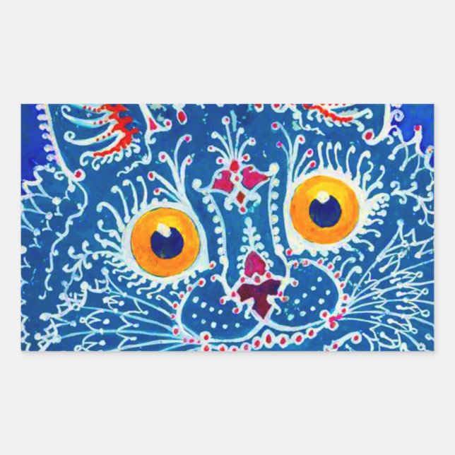 Sticker Rectangulaire Chat gothique bleu (Devant)