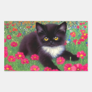 Sticker Rectangulaire Chat Gustav Klimt Tuxedo