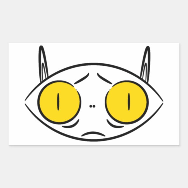 Sticker Rectangulaire Chat laid ou chauve-souris mignonne, créature drôl (Devant)