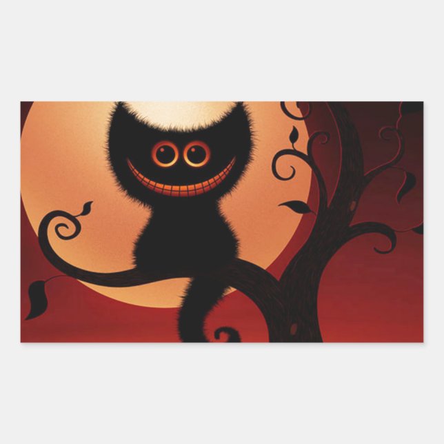 Sticker Rectangulaire Chat noir de Whimsical (Devant)