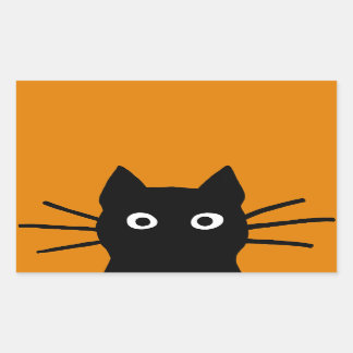 Sticker Rectangulaire Chat noir drôle