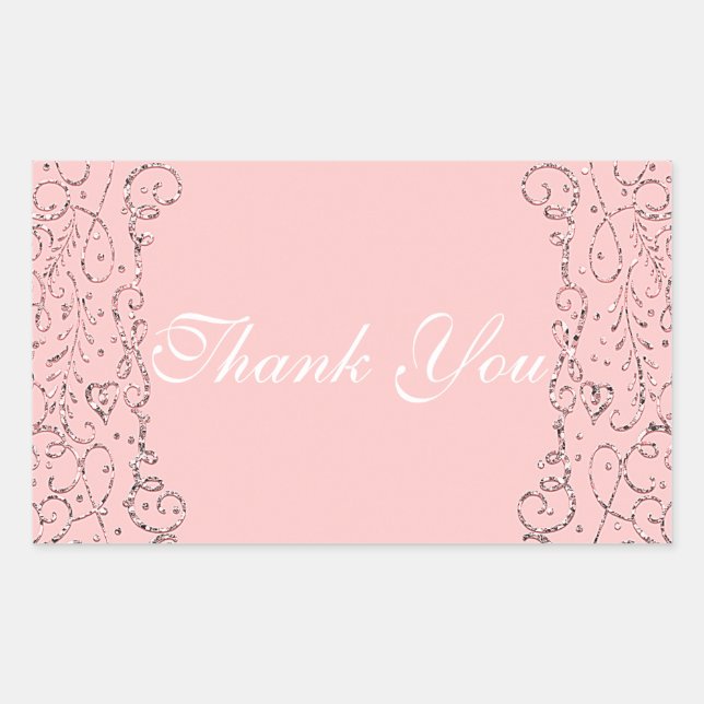 Sticker Rectangulaire Château Royal Rose Goldée Fée Conte de Fées Prince (Devant)