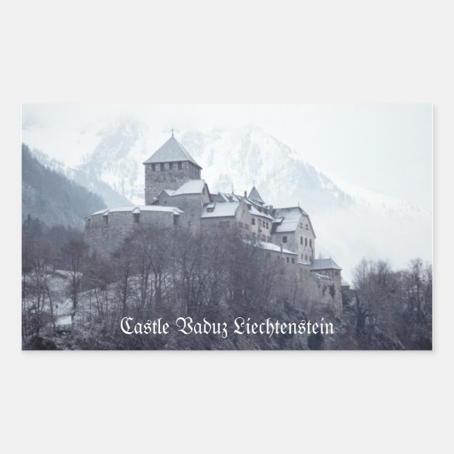 Sticker Rectangulaire Château Vaduz Liechtenstein (Devant)