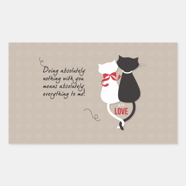 Sticker Rectangulaire Chats amoureux (Devant)