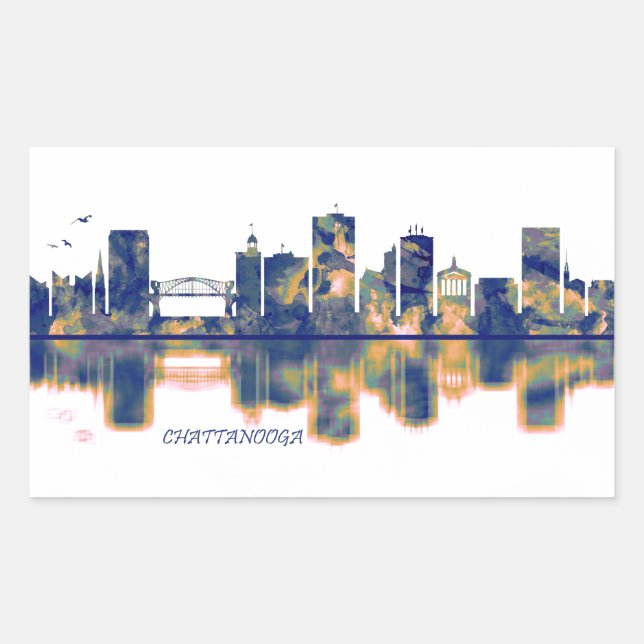 Sticker Rectangulaire Chattanooga (Devant)