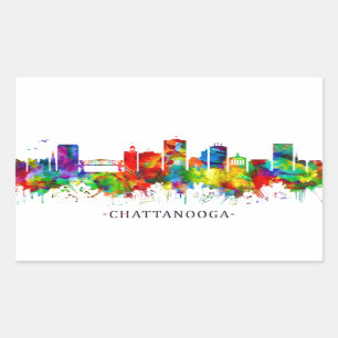 Sticker Rectangulaire Chattanooga Tennessee Skyline