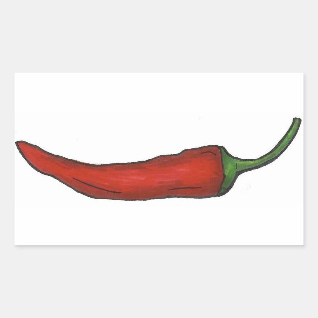 Sticker Rectangulaire Chaud Red Chili Pepper épicé Chili Peppers Vegetab (Devant)