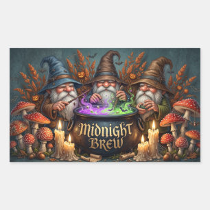 Sticker Rectangulaire Chaudron de Brume de Minuit des Gnomes Sorciers d'