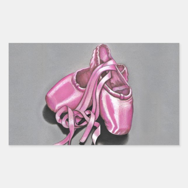 Sticker Rectangulaire Chaussures en Ballon Rose (Devant)