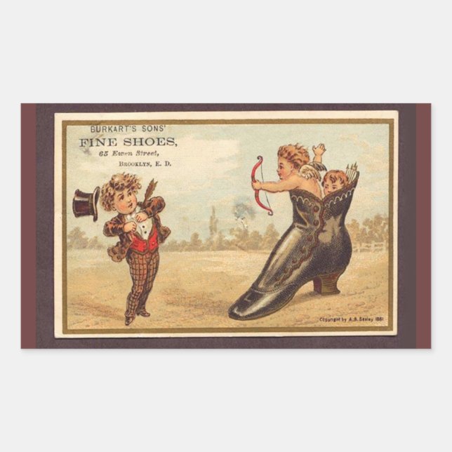 Sticker Rectangulaire Chaussures fines vintages (Devant)