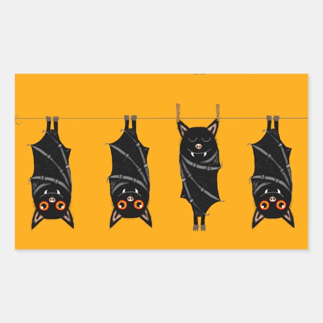Sticker Rectangulaire chauves-souris (Devant)