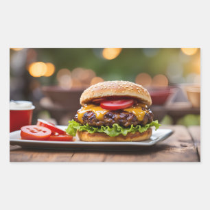 Sticker Rectangulaire Cheeseburger