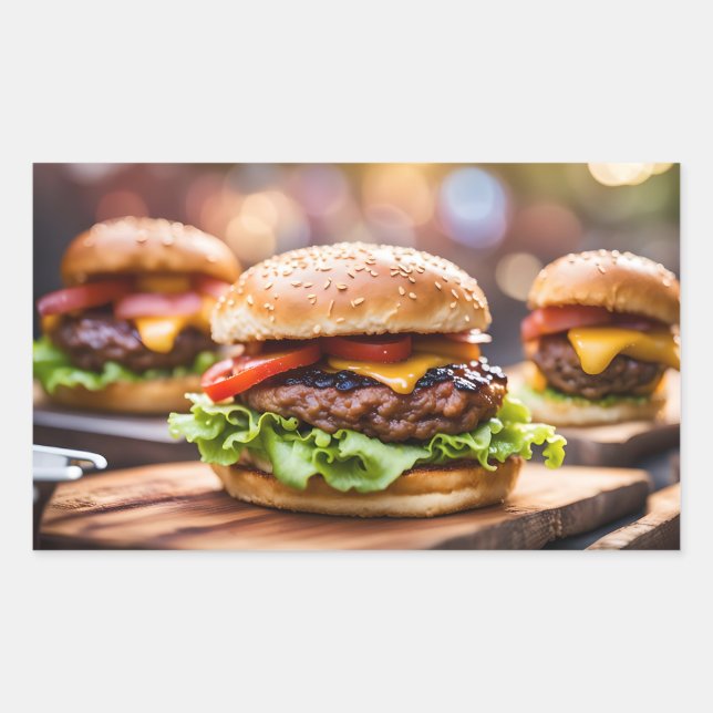 Sticker Rectangulaire Cheeseburgers (Devant)