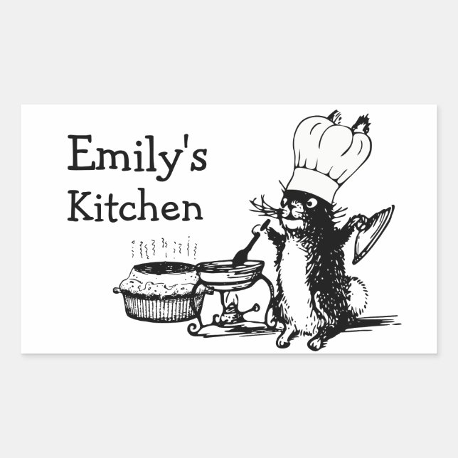 Sticker Rectangulaire Chef Cute Bunny (Devant)