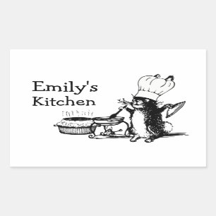 Sticker Rectangulaire Chef Cute Bunny