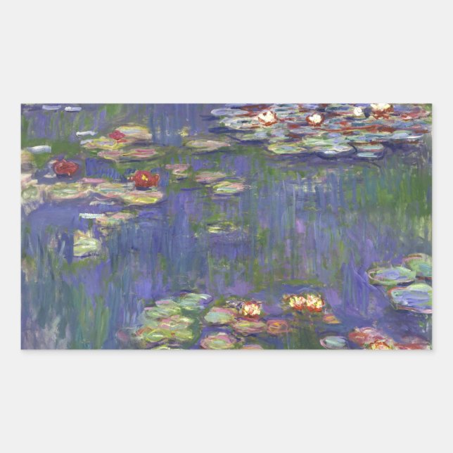 Sticker Rectangulaire Chefs-d'œuvre de Nymphéas de Monet (Devant)