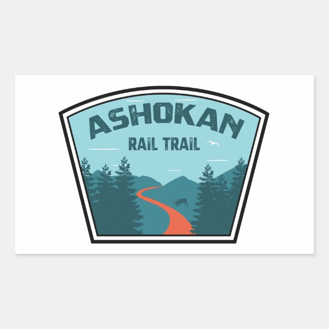 Sticker Rectangulaire Chemin de fer Ashokan New York (Devant)