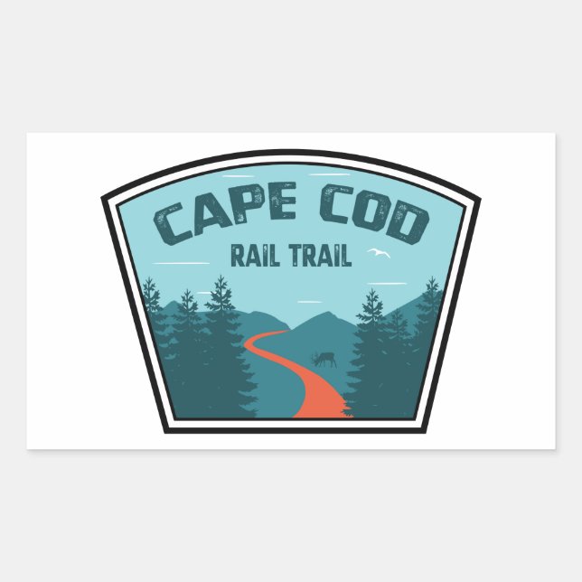 Sticker Rectangulaire Chemin de fer Cape Cod (Devant)