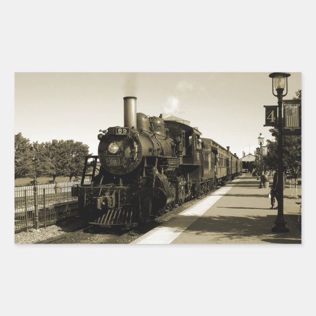 Sticker Rectangulaire Chemin de fer historique (Devant)
