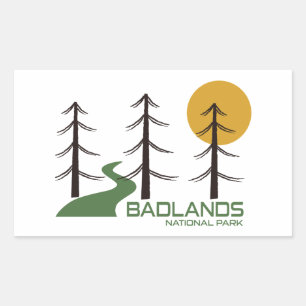 Sticker Rectangulaire Chemin du parc national Badlands