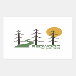 Sticker Rectangulaire Chemin du parc national Redwood