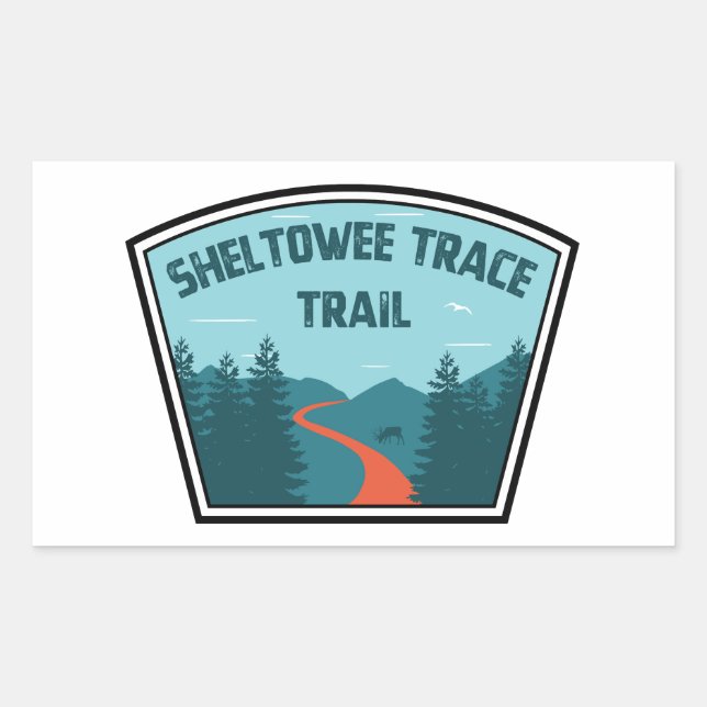 Sticker Rectangulaire Chemin Sheltowee Trace Kentucky Tennessee (Devant)