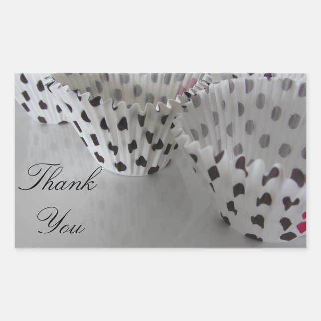 Sticker Rectangulaire Chemises à pois pour cupcakes (Devant)