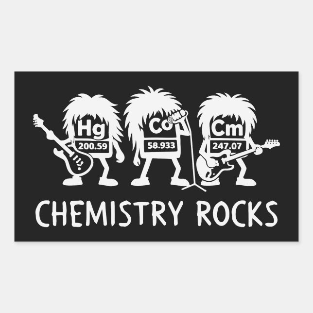 Sticker Rectangulaire Chemistry Rocks Science Rock Band (Devant)