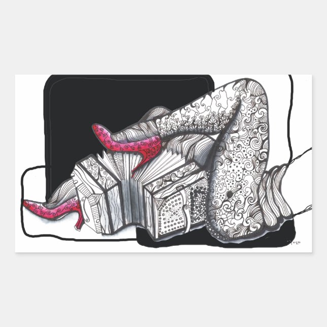 Sticker Rectangulaire Cher Bandoneon Tango (Devant)