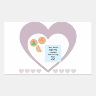 Sticker Rectangulaire Cher Père Noël - Apportez des jouets