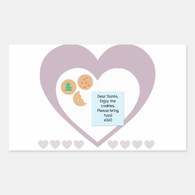 Sticker Rectangulaire Cher Père Noël - Apportez des jouets (Devant)