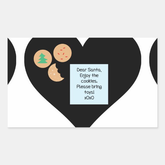 Sticker Rectangulaire Cher Père Noël - Apportez des jouets (Devant)