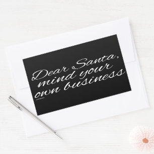 STICKER RECTANGULAIRE CHER PÈRE NOËL, PENSEZ À VOTRE PROPRE ENTREPRISE