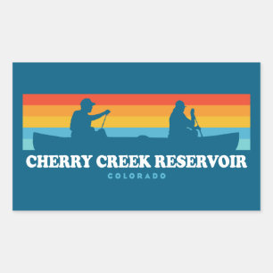 Sticker Rectangulaire Cherry Creek Réservoir Colorado Canoe