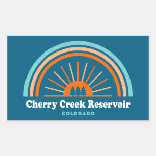 Sticker Rectangulaire Cherry Creek Réservoir Colorado Rainbow