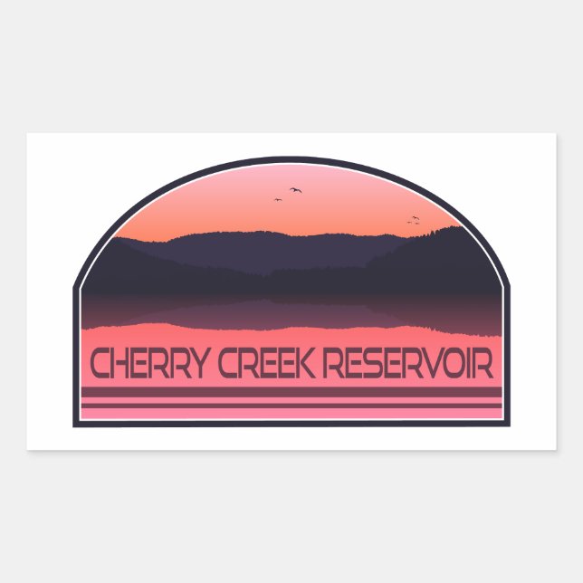 Sticker Rectangulaire Cherry Creek Réservoir Colorado Red Sunrise (Devant)