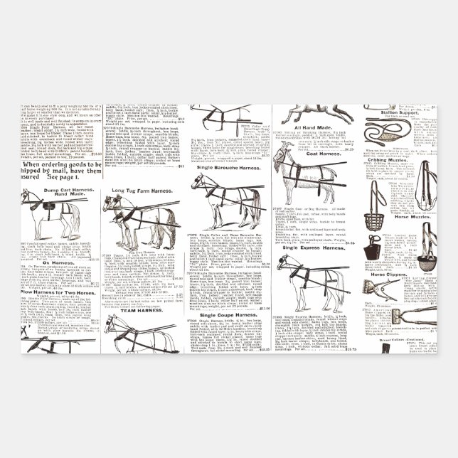 Sticker Rectangulaire Cheval Antique Publicité Journal Art (Devant)