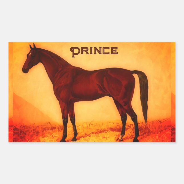 Sticker Rectangulaire cheval arabe - personnalisées (Devant)