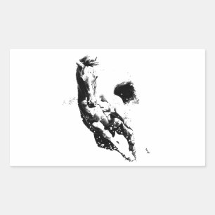 Sticker Rectangulaire Cheval de course