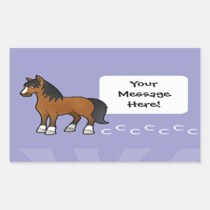 Sticker Rectangulaire Cheval de dessin