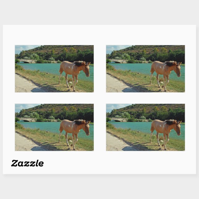 Sticker Rectangulaire Cheval de Sicile (Feuille)