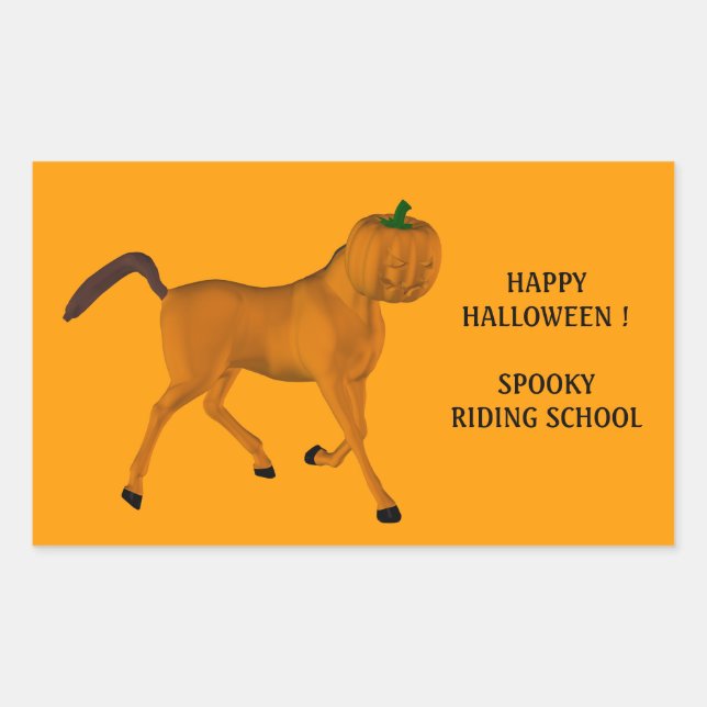 Sticker Rectangulaire Cheval d'Halloween (Devant)