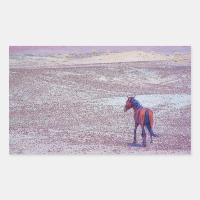 Sticker Rectangulaire Cheval du désert P8640 (Devant)