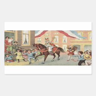 Sticker Rectangulaire Cheval équitation Sinterklaas Dutch St. Nick Vinta